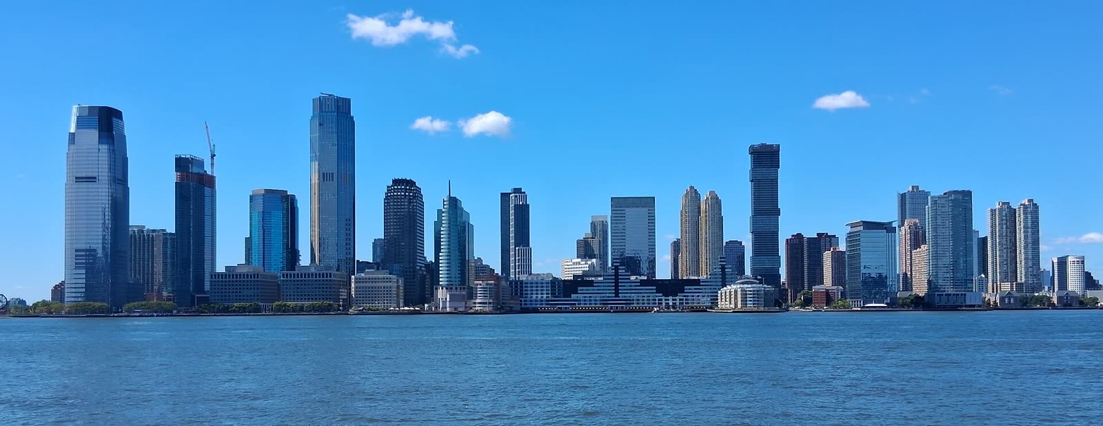 The Jersey City skyline on the Hudson River waterfront